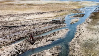 ظهور سجن اثري بعد انحسار نهر الفرات