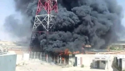 احتراق مولد كهرباء برج سيرياتيل