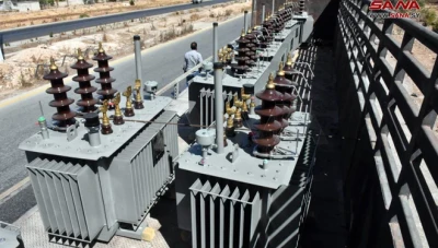 وصول قافلة من التجهيزات والمعدات والمحولات الكهربائية