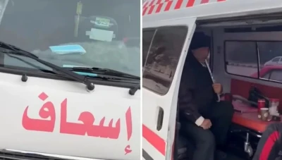 أركيلة في سيارة إسعاف ومريض على الطريق… صور تثير جدلًا واسعًا في دمشق