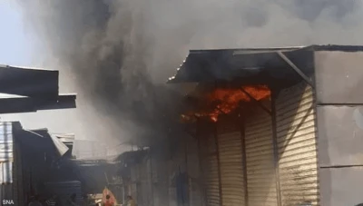 مصر: حريق ضخم يلتهم محلات بيع التماثيل الفرعونية في أحد أشهر أسواق القاهرة