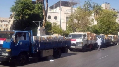 وزارة الصـحة السورية ترسل قافلة مسـاعدات طـبية إلى لبـنان عبر معبر جديدة يابوس