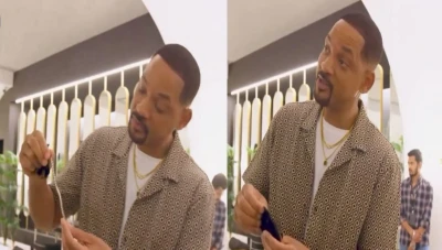 بالفيديو... عامل مصري يهدي ويل سميث هدية غريبة تثير إعجابه