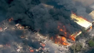 انـدلاع حـريق ضخـم في أكبر منشأة لتخزين النفط