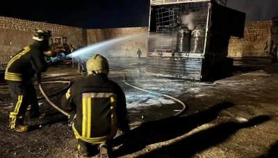 حريق ضخم قرب مطار حلب الدولي والدفاع المدني يتدخل بسرعة للسيطرة عليه