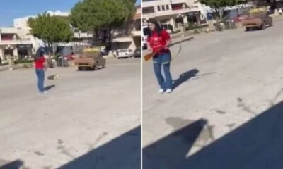 شابة تعـ.ـدم كلباً وسط الشارع ونانسي عجرم تتدخل (فيديو)