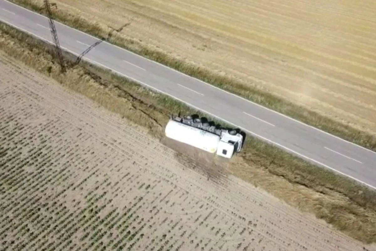 انقلاب ناقلة غاز مسال يـثير الرعـ.ـب في إدرنة