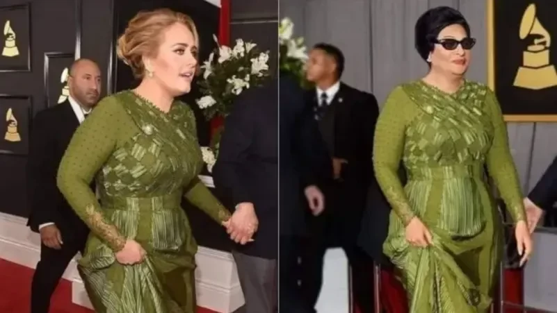 صورة أديل بفستان أم كلثوم.. تشغل مواقع التواصل!