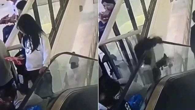 درج متحـرك يـسحـب امرأة إلى وفـاتـها في متـجر (فيديو)