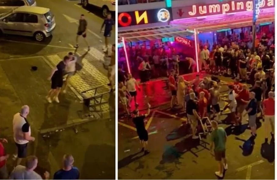 بالفيديو.. اشتباكات بين جماهير إنجلترا وويلز قبل مباراتهما في كأس العالم