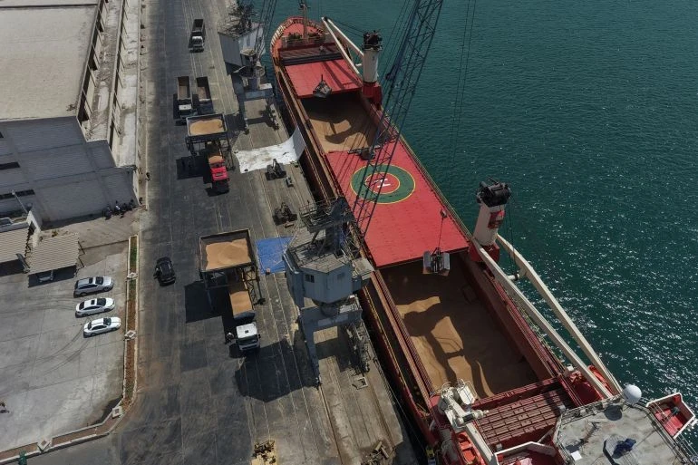 وصول 14 ألف طن من الطحين إلى ميناء طرطوس ضمن مساعدات أممية