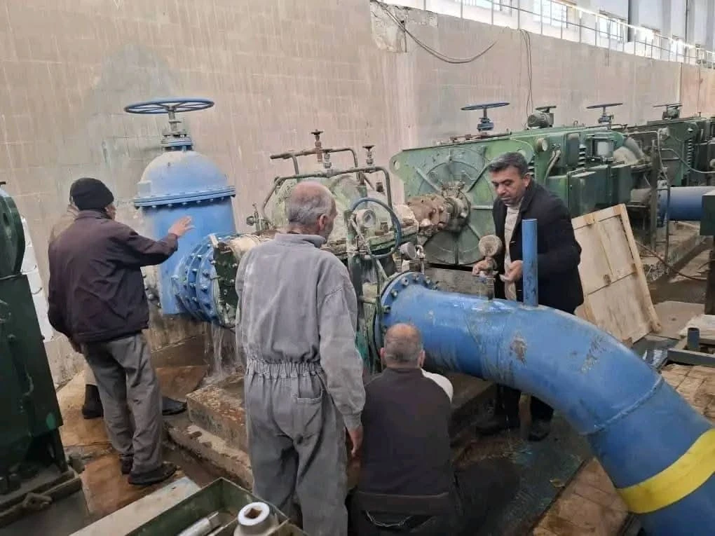 إنجـ.ـازات مؤسسة المياه في حلب: تشـغيل مضـخة جديدة لزيـادة المياه الواصـلة إلى المدينة